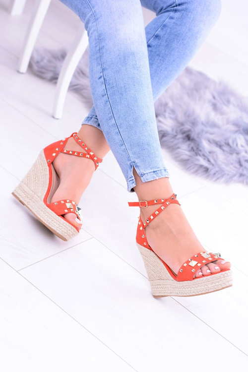 Red Espadrilles Espadrilles Sandals studded with rhinestones Narumi