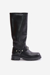 Warm Ladies Boots with Zipper Eco Leather Black Tialethe