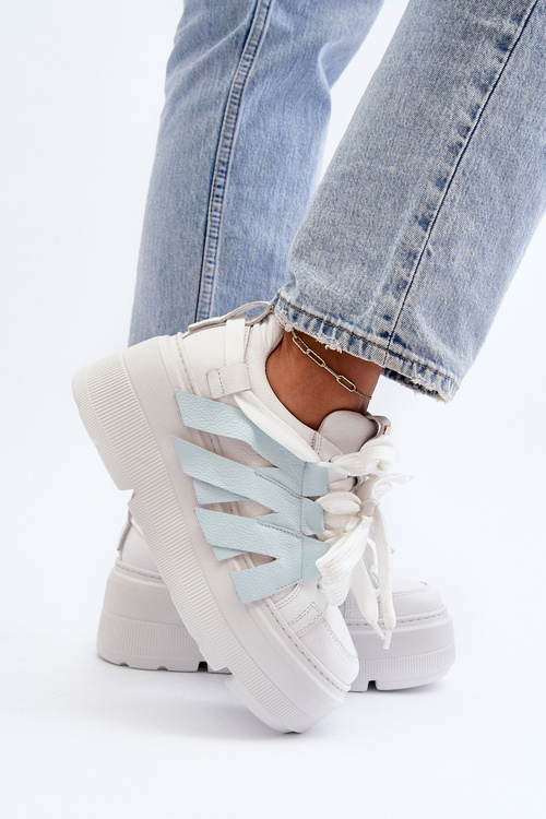 Blue Chunky Platform Sneakers Zazoo 2F-7033