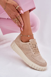 Suede Platform Sneakers Beige Rilwena