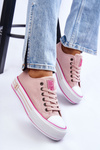 Women's Fabric Sneakers On The Big Star Platform LL274181 Pink