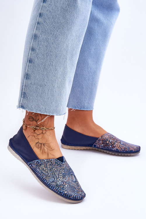 Women's Leather Ballerinas Maciejka 01930-103 Navy blue