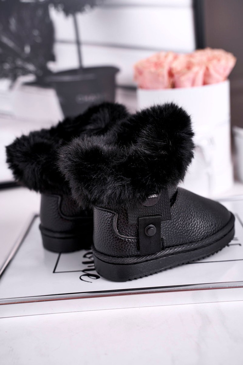 Children's snow boots warm with fur black Marella