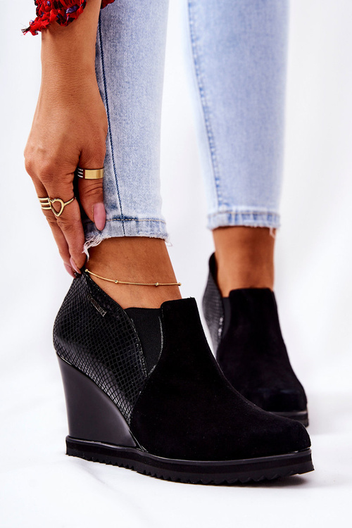 Animal Pattern Lace-up Booties Monnari 0990-020 Black