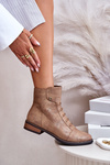 Warm Women's Ankle Boots on Flat Heel Gold Labise