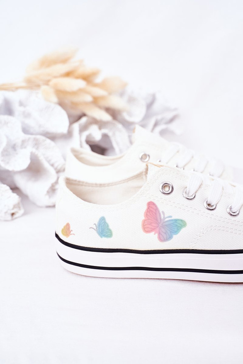 Children's Sneakers With Butterflies White Fairytale