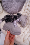 Children's Boots Trapper Boots Warmed With Fur Grey Tesoro