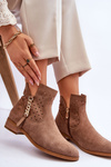 Women's Suede Zipper Boots Beige Belliano