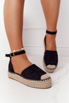 Espadrilles On A Straw Platform Black Bali