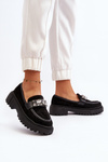 Women's Loafers with Ornamental Strap Black Nancille