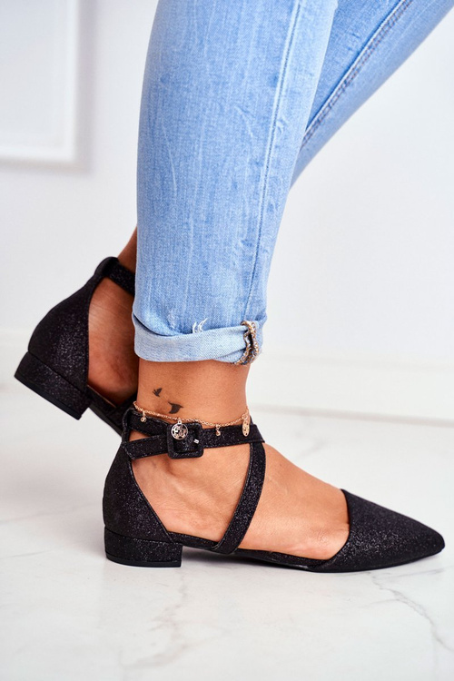 Women's Spike Brocade Ballerinas Black Vontare