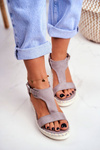 Women's Sandals On Wedge Grey Rosa