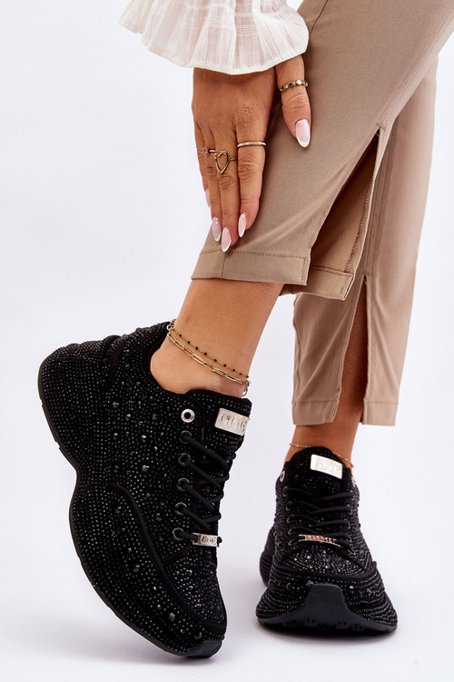 Sneakersy Damskie Platforma Czarne GOE JJ2N4058