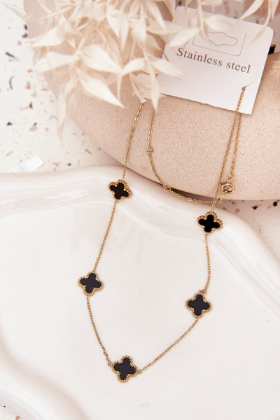 Łańcuszek Damski Stal Nierdzewna  Złoto-Czarny