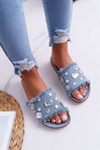 Women's Flip Flops with Zircons Jeans Koko