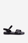Women's Flat Sandals Made of Eco Leather S.Barski KV27-003 Black