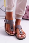 Women's Baisan Grey Flip Flops