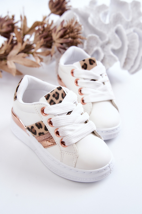 Leather Sport Shoes Leopard White Trixie