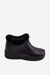 Women's Slip-On Warm Rain Boots Black Izera