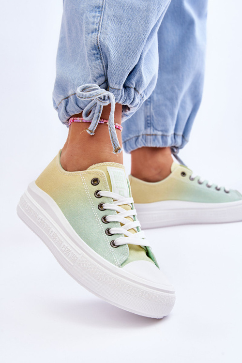 Low Platform Sneakers Big Star LL274A186 Yellow-Green