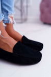 Women's Comfortable Eco-suede Moccasins Black Lemma
