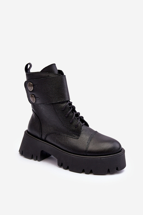 Leather Ankle Boots Women's Black Anceria