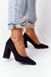 Suede Pumps On A Block Heel Sergio Leone PB216 Black