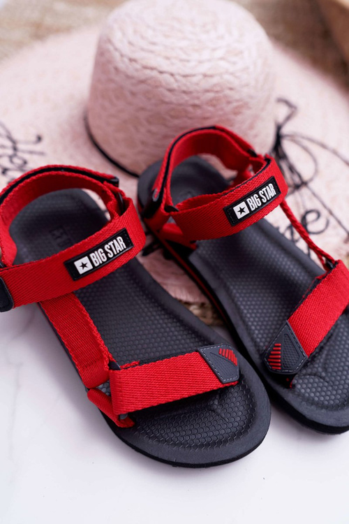 Women's Big Star Velcro Sandals Red DD274A284