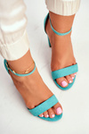 Women's Stiletto Sandals Suede Green Anastasie