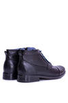 Black Men's Leather Boots With Zipper Gregory