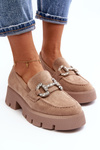 Women's Loafers with Beige Ornament Ellise