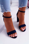 Women's Stiletto Sandals Suede Blue Anastasie