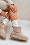 Women's Snow Boots On Platform Made Of Eco Suede Beige Atteria