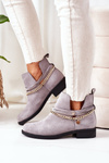 Suede Boots With A Chain Grey Elvira
