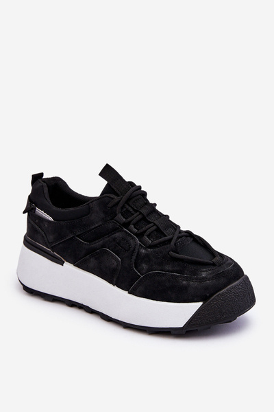 Buty Sportowe Damskie Platforma Czarne Dakari