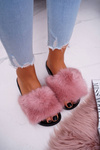 Women's Flip Flops with Fur Pink NiceFur