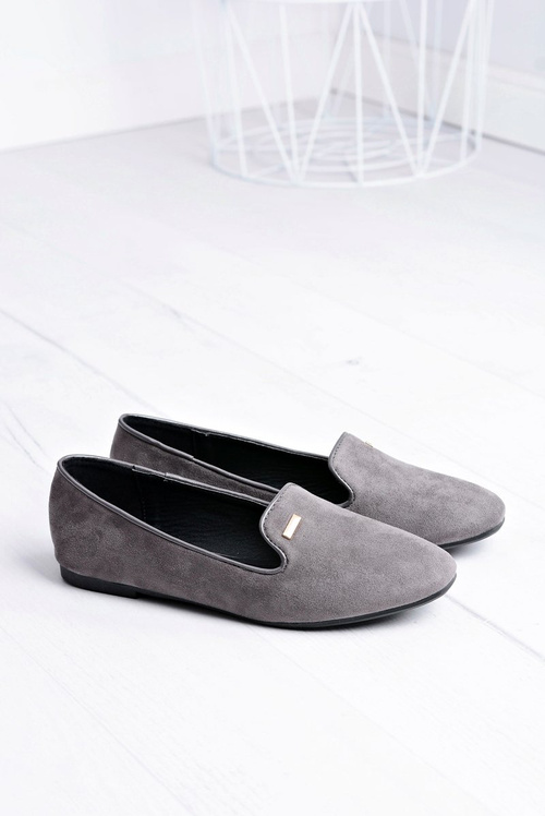 Neala Women's Grey Suede Ballerinas