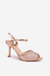 Women's High Heel Sandals with Embellishment Champagne Peloria
