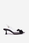 Transparent High Heel Sandals With Decorative Flower Black Risalie