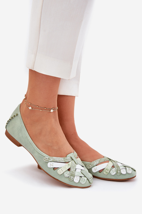 Ladies Leather Ballet Flats Maciejka 01358-50 Mint