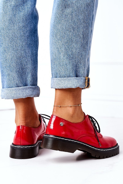 Women's Leather Brogues Oxfords Maciejka 04087-08 Red