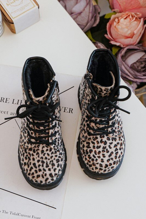 Dziecięce Botki Ocieplane z Suwakiem Beżowe Goopy