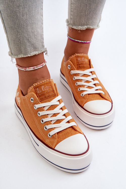 Trampki Gruba Podeszwa Damskie Pomarańczowe Lee Cooper LCW-24-31-2216