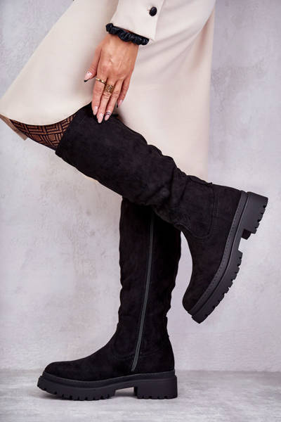 Women's Warm Knee-High Boots Black Helma