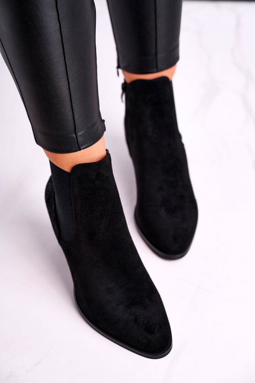 Women’s Boots On High Heel Sergio Leone Suede Black BT613