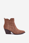 Fleece Lined Cowboy Boots Eco Suede With Zip Brown Virtris