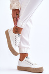 Fashionable Braided Sneakers Lee Cooper LCW-23-31-1796L White