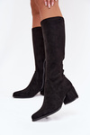 Women's Low Heel Eco Suede Boots Sergio Leone KZ212 Black