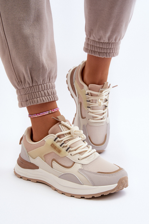 Damskie Sneakersy Beżowe Big Star NN274A098 