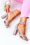 Suede Stiletto Sandals Grey Destino